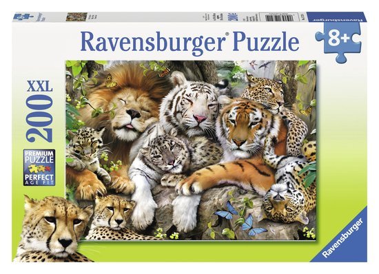 Puzzel - Een tukje doen, grote katten - 200st. XXL