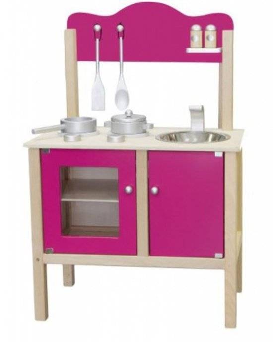 Speelkeuken - Blank / hard roze