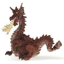 Speelfiguur - Fantasie - Draak - Met vlammen - Rood