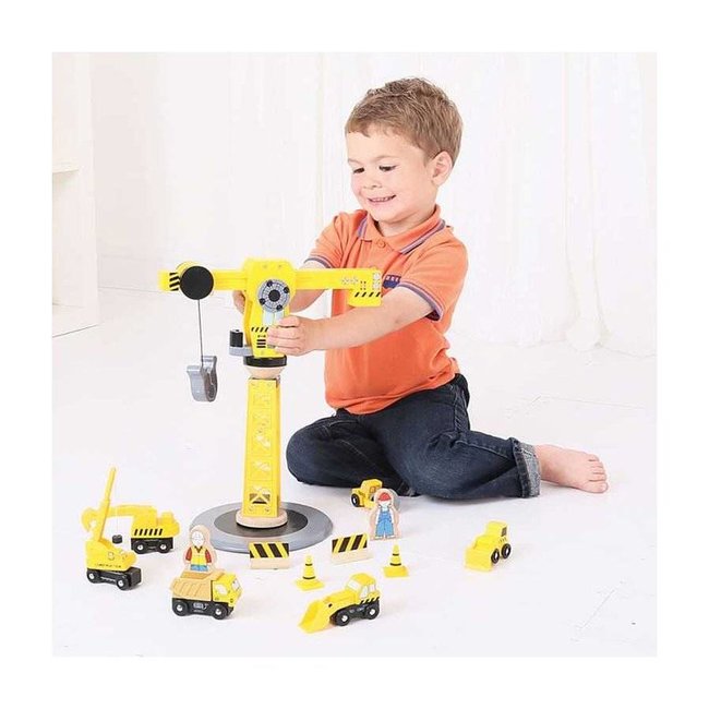 BigJigs Grote hijskraan - Constructieset