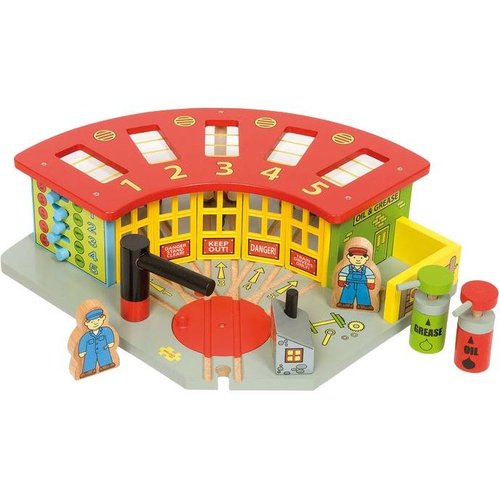BigJigs Bigjigs - Rails - Luxe remise - Voor 5 treinen BigJigs Bigjigs - Rails - Luxe remise - Voor 5 treinen