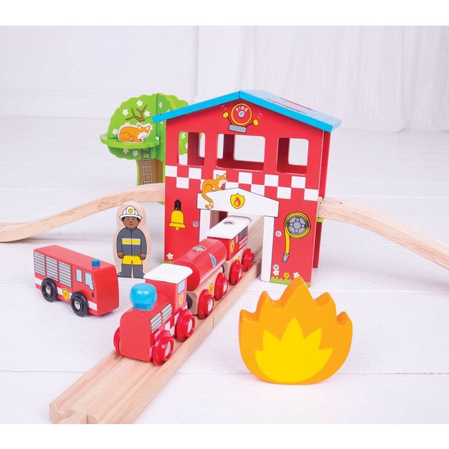 BigJigs Rails - Treinbaanset - Brandweer - 39dlg.