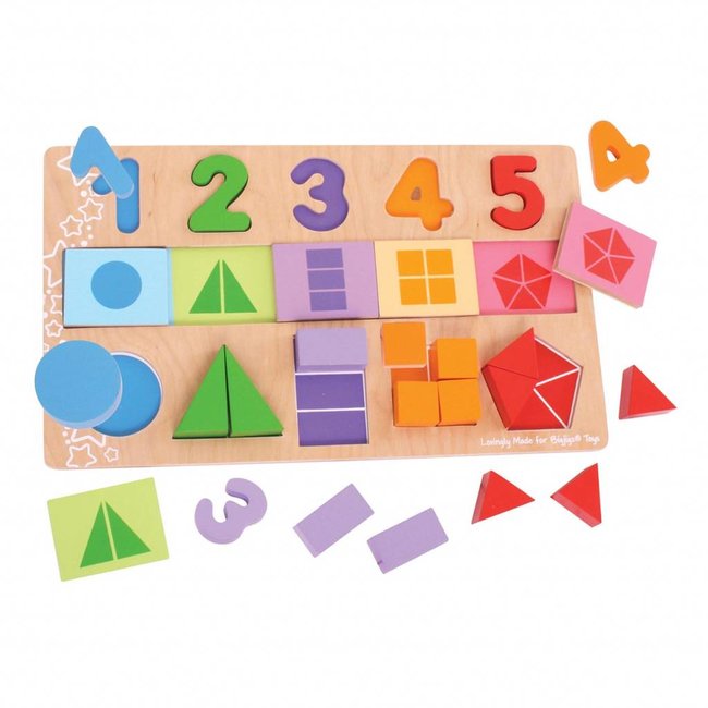 BigJigs Puzzel - Tellen & vormen - 25st.