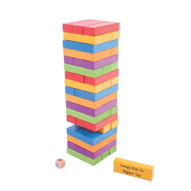 BigJigs Stapeltoren - Jenga - Gekleurd