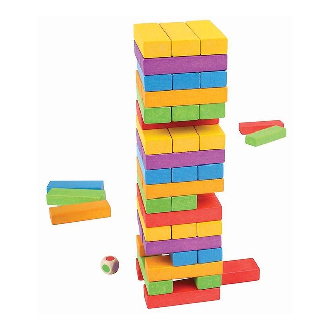 BigJigs Stapeltoren - Jenga - Gekleurd