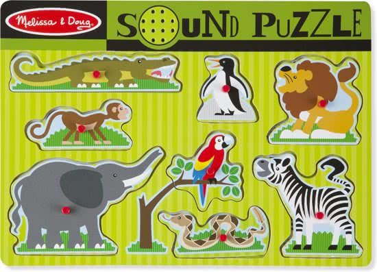 Puzzel - Dierentuin - Met geluid - 8st.