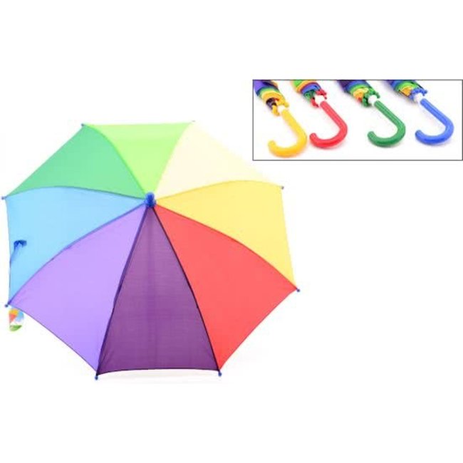 Johntoy Paraplu - Regenboogkleuren - Voor kinderen - 68cm