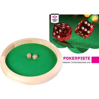 Pokerpiste - Hout - Licht - Incl. 2 dobbelstenen - 29cm