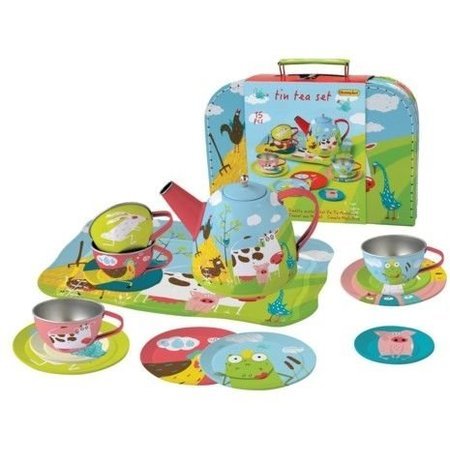 Theeservies - Boerderij - Metaal - In koffer