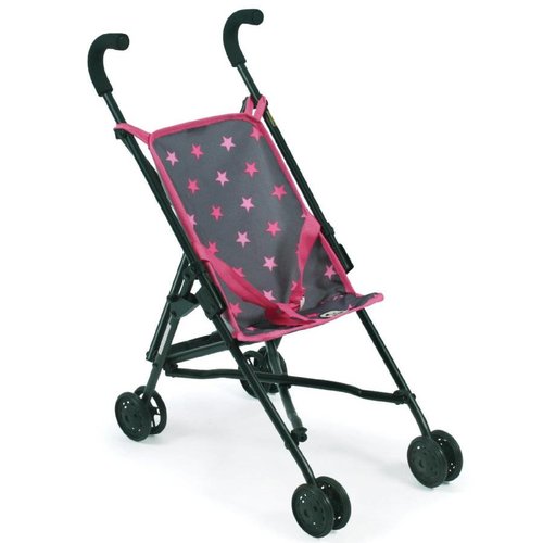 Bayer Chic - Poppenbuggy - Grijs - Roze ster Bayer Chic - Poppenbuggy - Grijs - Roze ster