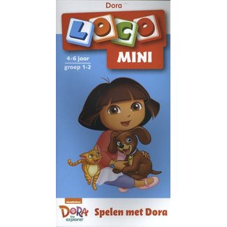 Loco Leerspellen Loco Mini - Boekje - Spelen met Dora - Blauw - 4-6 jr - Groep 1-2