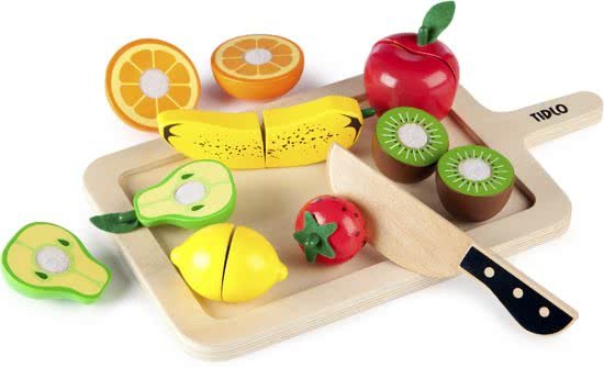 Speelgoedeten - Snijset - Fruit - Hout