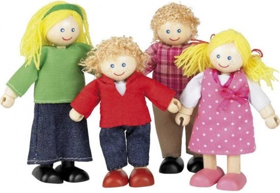 Poppenhuispoppetjes - Familie Johnson - Hout