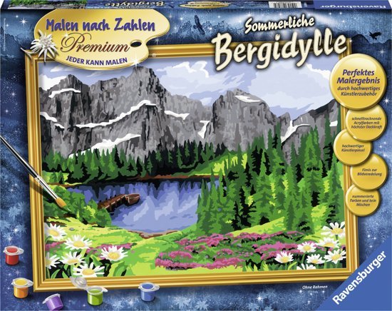 Schilderen op nummer - Zomerse bergidylle - 40x30cm