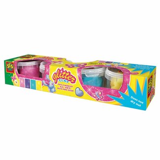 SES Klei - Speeldeeg - 4x90gr. - Zachte kleuren met glitter