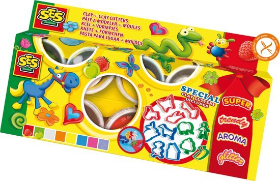 SES - Klei - Speeldeeg - 8x 90gr. - Met kleivormpjes