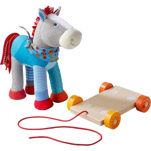 Haba Haba - Paard - Kakelbont - Met rolplank om vooruit te trekken Haba Haba - Paard - Kakelbont - Met rolplank om vooruit te trekken