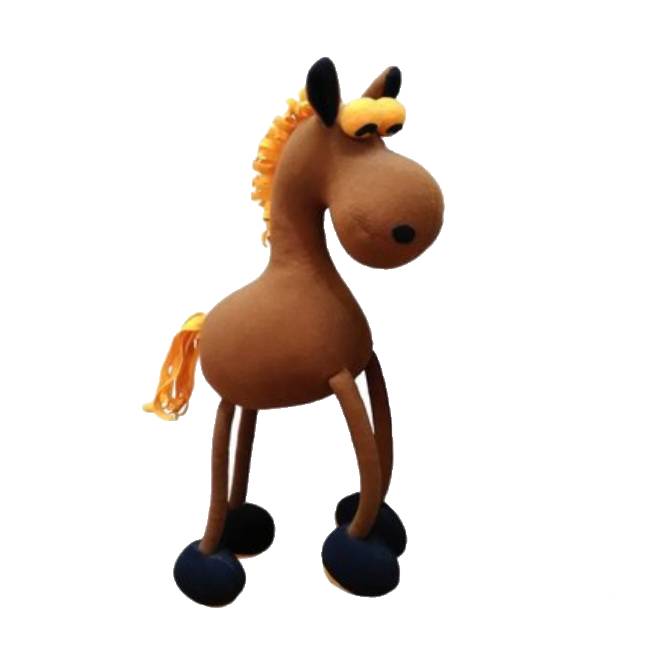 Wiebeldier aan veer - Paard - Bruin