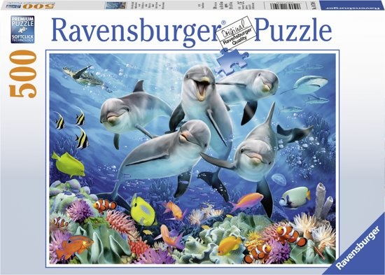 Puzzel - Dolfijnen in het koraalrif - 500st.