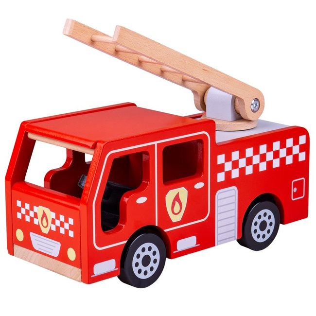 BigJigs Auto - Brandweer - Ladderwagen - 28cm