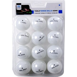 Tafeltennisballen - Pingpongballen - Wit - 12st.