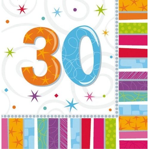 Amscan Amscan - Servetten - Radiant birthday - 30 jaar Amscan Amscan - Servetten - Radiant birthday - 30 jaar