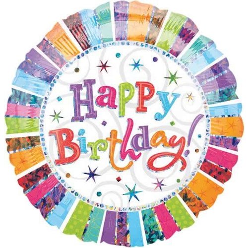 Anagram Folieballon - Happy birthday - Radiant - 43cm - Zonder vulling Anagram Folieballon - Happy birthday - Radiant - 43cm - Zonder vulling