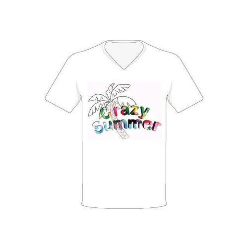 Paperdreams T-shirt - Crazy summer - Wit - M Paperdreams T-shirt - Crazy summer - Wit - M