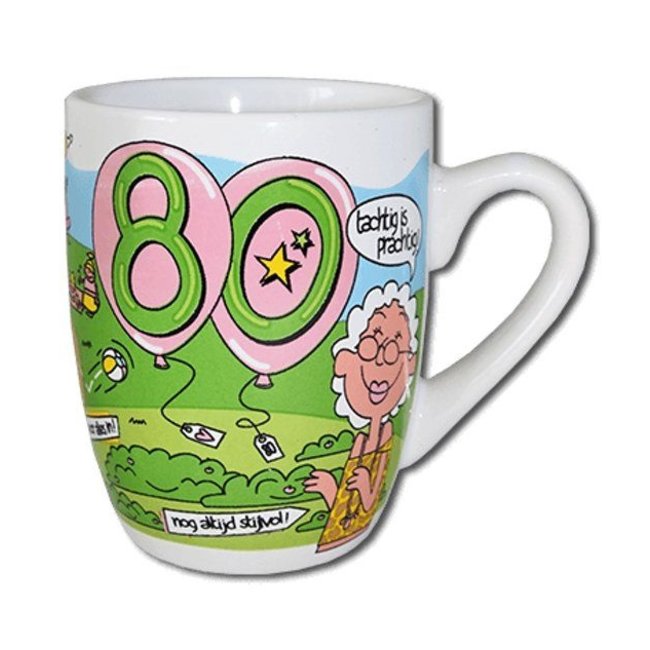 Paperdreams Mok - Cartoon - 80 jaar