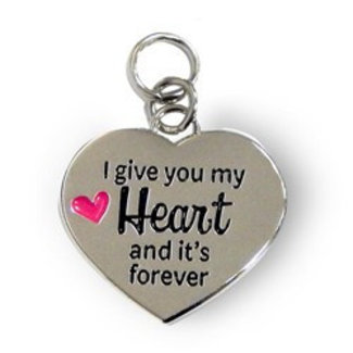 Charms for you Bedeltje - I give you my heart - Charms for you