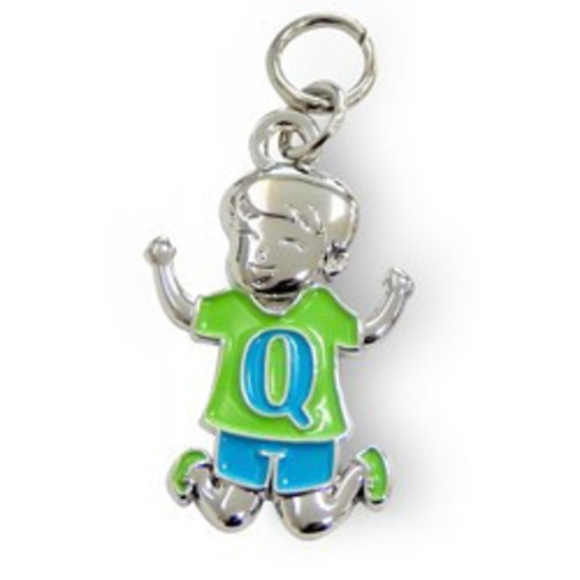 Charms for you Bedeltje - Q - Jongen  - Charms for you
