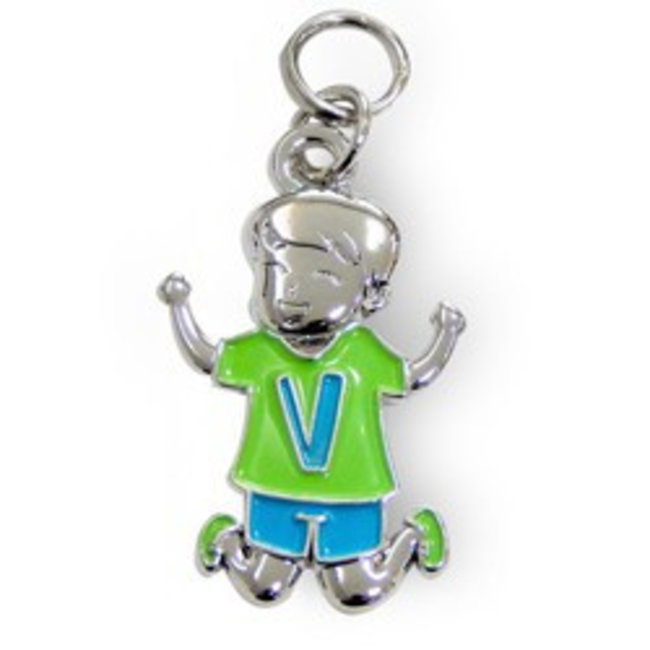 Charms for you Bedeltje - V - Jongen - Charms for you