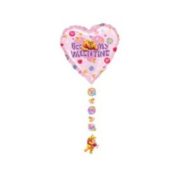 Disney Folieballon - Winnie de Poeh - Bee my valentine - Met onderhangers - Zonder vulling