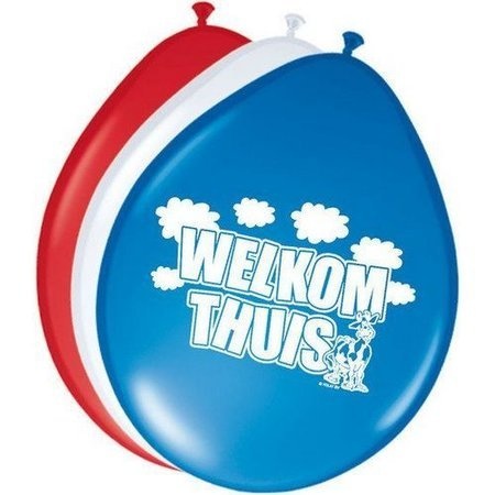 Ballonnen - Welkom thuis - RWB - 30cm - 8st.