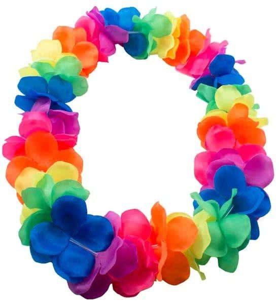 Bloemenketting - Hawaii - Grote bloemen - Fluor / neon