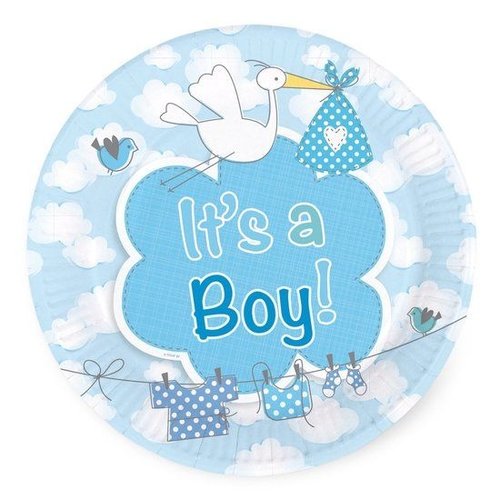 Folat Folat - Bordjes - It's a boy - 18cm - 8st. Folat Folat - Bordjes - It's a boy - 18cm - 8st.
