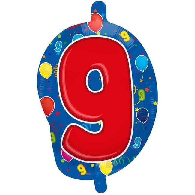 Folat Folieballon - 9 - Shape - 56cm - Zonder vulling*