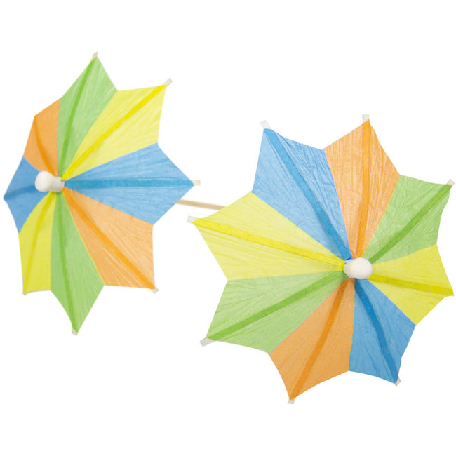 Folat Prikkertjes - Parasol - Zomerkleuren - 10cm - 10st.