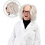Folat Pruik - Wit - Freaky Einstein - Met kaal hoofd
