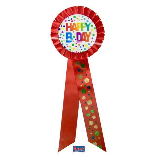 Folat Rozet - Happy bday - Rainbow dots - Maxi - 30cm