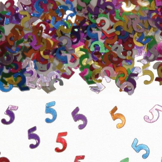 Tafeldecoratie - Confetti - 5 jaar - 14gr.*