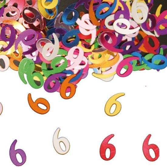 Tafeldecoratie - Confetti - 6 jaar - 14gr.*