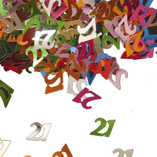 Tafeldecoratie - Confetti - 21 jaar - 14gr.