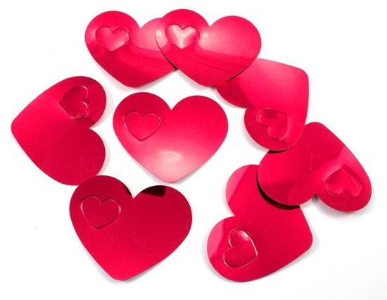 Tafeldecoratie - Confetti - Hartjes - Groot - Rood - 14gr.