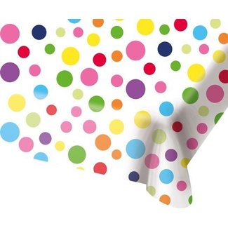 Folat Tafelkleed - Rainbow dots - Plastic - 130x180cm