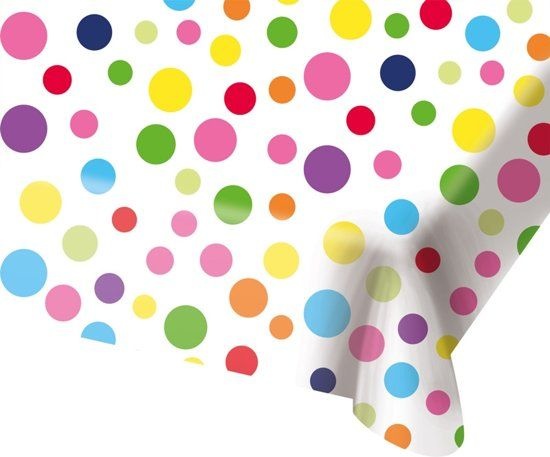 Tafelkleed - Rainbow dots - Plastic - 130x180cm