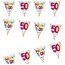 Folat Vlaggenlijn - 50 jaar - Happy B day - Rainbow dots - 10m