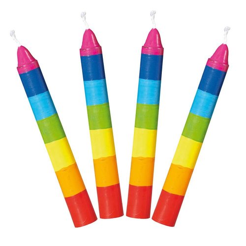 Goki Taartkaarsen - Regenboog - 10st. Goki Taartkaarsen - Regenboog - 10st.