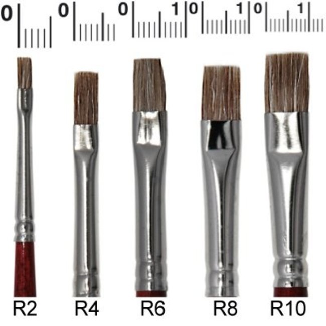 Grimas Schminkpenseel - R6 - Plat - Runderhaar