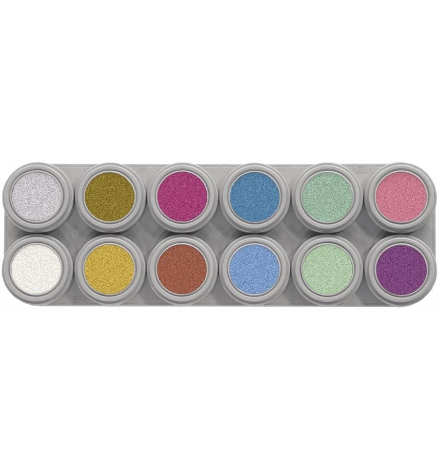 Schmink - Palet P - Parelmoer - Aqua - 12x2,5ml